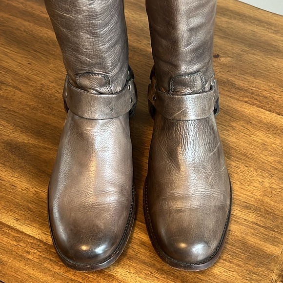 Frye Phillip Harness Tall Leather Riding Boots Gray 3476849 Womens Size 8.5 B - Picture 5 of 16